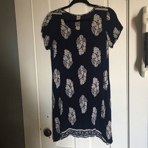 Rayon mini dress // Navy // size Large
